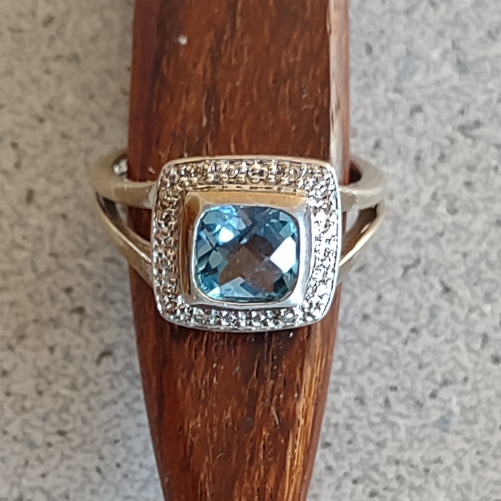 Firm Final Price!*Sterling Blue Topaz Ring(7)